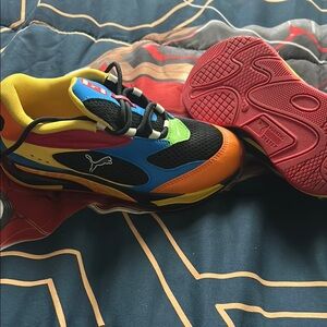 Puma Red and Yellow Sneakers Modern Silhouette